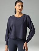 Sorona Oversized Long Sleeve Top w/ Twisted Open Back