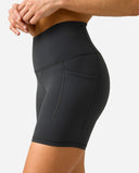 6" Dreamlux Yoga-Shorts mit hoher Taille und Taschen