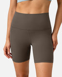 Pantalones cortos de yoga Dreamlux de cintura alta de 6" con bolsillos