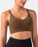 Dreamlux V-Neck Strappy Back Workout Bra – Light Support