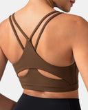 Dreamlux® V-Neck Strappy Back Workout Bra – Light Support