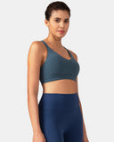 Dreamlux® V-Neck Strappy Back Workout Bra – Light Support