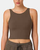 Dreamlux High Neck U-Back Tank Top w/ Removable Padded Cups