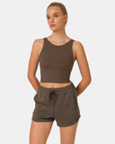 Dreamlux High Neck U-Back Tank Top w/ Removable Padded Cups