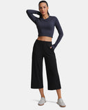 Dreamlux® Mid Waisted Cropped Wide Leg Pant 22"