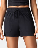 Essential Mid-Rise Casual Shorts w/ Adjustable Waistband 3.5"