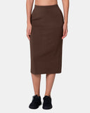 Velvra Modal Streamline Midi Skirt w/ Pockets
