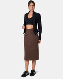 Velvra® Modal Streamline Midi Skirt w/ Pockets