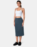 Velvra Modal Streamline Midi Skirt w/ Pockets