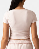 Sorona Ruched Crew Neck Cropped T-Shirts – Slim Fit