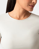 Sorona Ruched Crew Neck Cropped T-Shirt – Slim Fit