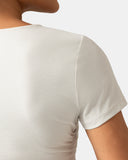 Sorona Ruched Crew Neck Cropped T-Shirt – Slim Fit