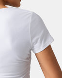 Sorona Ruched Crew Neck Cropped T-Shirt – Slim Fit