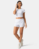 Sorona Ruched Crew Neck Cropped T-Shirt – Slim Fit