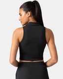 Sorona Sleeveless Crop Polo Tank – Slim-Fit