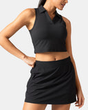 Sorona Sleeveless Crop Polo Tank – Slim-Fit