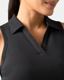 Sorona Sleeveless Crop Polo Tank – Slim-Fit