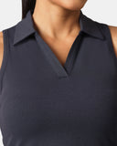 Sorona Sleeveless Crop Polo Tank – Slim-Fit