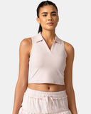 Sorona Sleeveless Crop Polo Tank – Slim-Fit