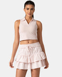 Sorona Sleeveless Crop Polo Tank – Slim-Fit
