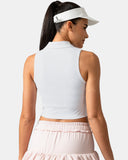 Sorona Sleeveless Crop Polo Tank – Slim-Fit