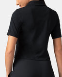 Sorona V-Neck Cropped Polo Shirt – Relaxed Fit
