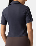 Sorona V-Neck Cropped Polo Shirt – Relaxed Fit