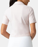 Sorona V-Neck Cropped Polo Shirt – Relaxed Fit