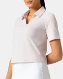 Sorona V-Neck Cropped Polo Shirt – Relaxed Fit