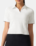 Sorona V-Neck Cropped Polo Shirt – Relaxed Fit