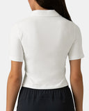 Sorona V-Neck Cropped Polo Shirt – Relaxed Fit