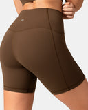 Dreamlux High Waisted No Front Seam 6" Biker Short w/ Pockets