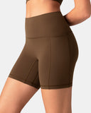 Dreamlux High Waisted No Front Seam 6" Biker Short w/ Pockets