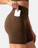 Dreamlux High Waisted No Front Seam 6" Biker Short w/ Pockets