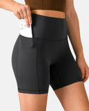 Dreamlux® High Waisted No Front Seam 6" Biker Shorts w/ Pockets