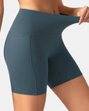 Dreamlux High Waisted No Front Seam 6" Biker Short w/ Pockets