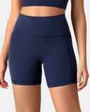Dreamlux High Waisted No Front Seam 6" Biker Short w/ Pockets