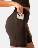 Dreamlux High Waisted No Front Seam 6" Biker Short w/ Pockets
