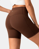 Dreamlux High Waisted No Front Seam 6" Biker Short w/ Pockets