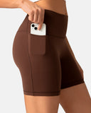 Dreamlux® High Waisted No Front Seam 6" Biker Shorts w/ Pockets