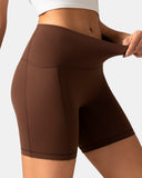 Dreamlux High Waisted No Front Seam 6" Biker Short w/ Pockets