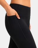 Fleece Lined No Front Seam 26.5" Thermal Leggings w/ Pockets