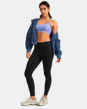 Fleece Lined No Front Seam 26.5" Thermal Leggings w/ Pockets