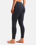 Fleece Lined No Front Seam 26.5" Thermal Leggings w/ Pockets