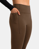 Fleece Lined No Front Seam 26.5" Thermal Leggings w/ Pockets