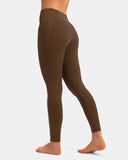 Fleece Lined No Front Seam 26.5" Thermal Leggings w/ Pockets