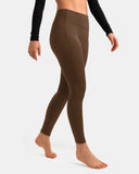 Fleece Lined No Front Seam 26.5" Thermal Leggings w/ Pockets