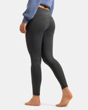 Fleece Lined No Front Seam 26.5" Thermal Leggings w/ Pockets