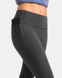 Fleece Lined No Front Seam 26.5" Thermal Leggings w/ Pockets