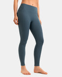 Fleece Lined No Front Seam 26.5" Thermal Leggings w/ Pockets